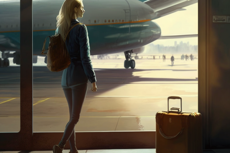 девушка в аэропорту